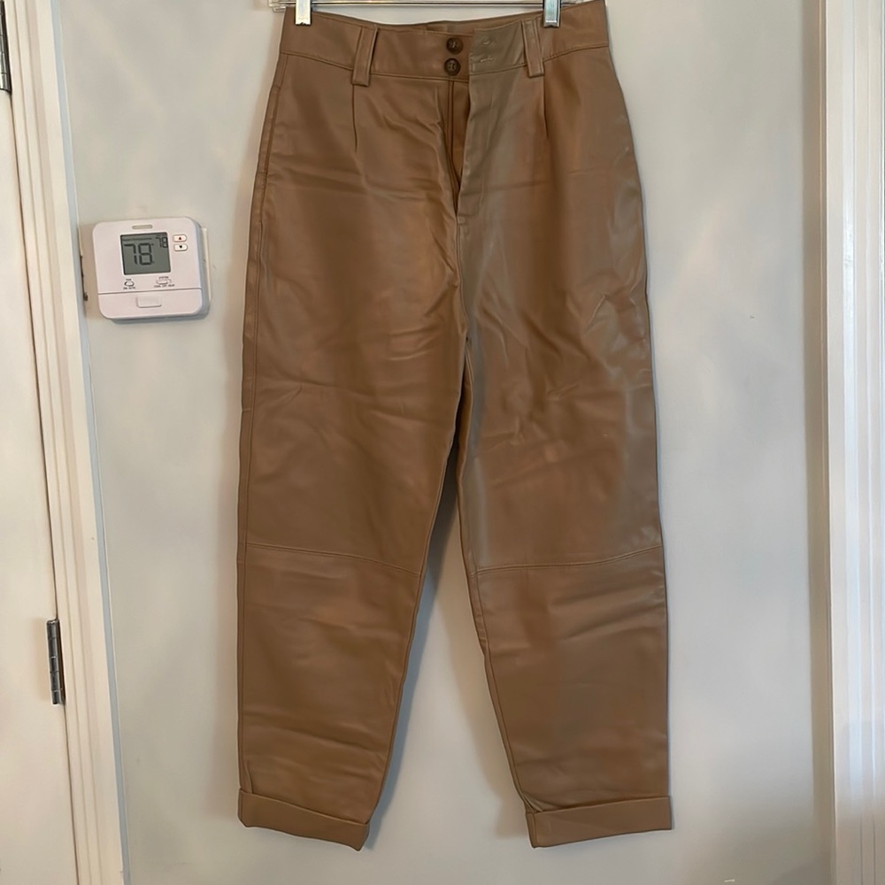 Faux leather pants